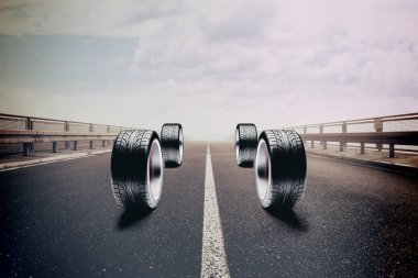 3D araba lastikleri movemen de yol