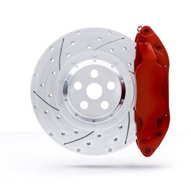 3D araba fren disk beyaz arka plan üzerinde