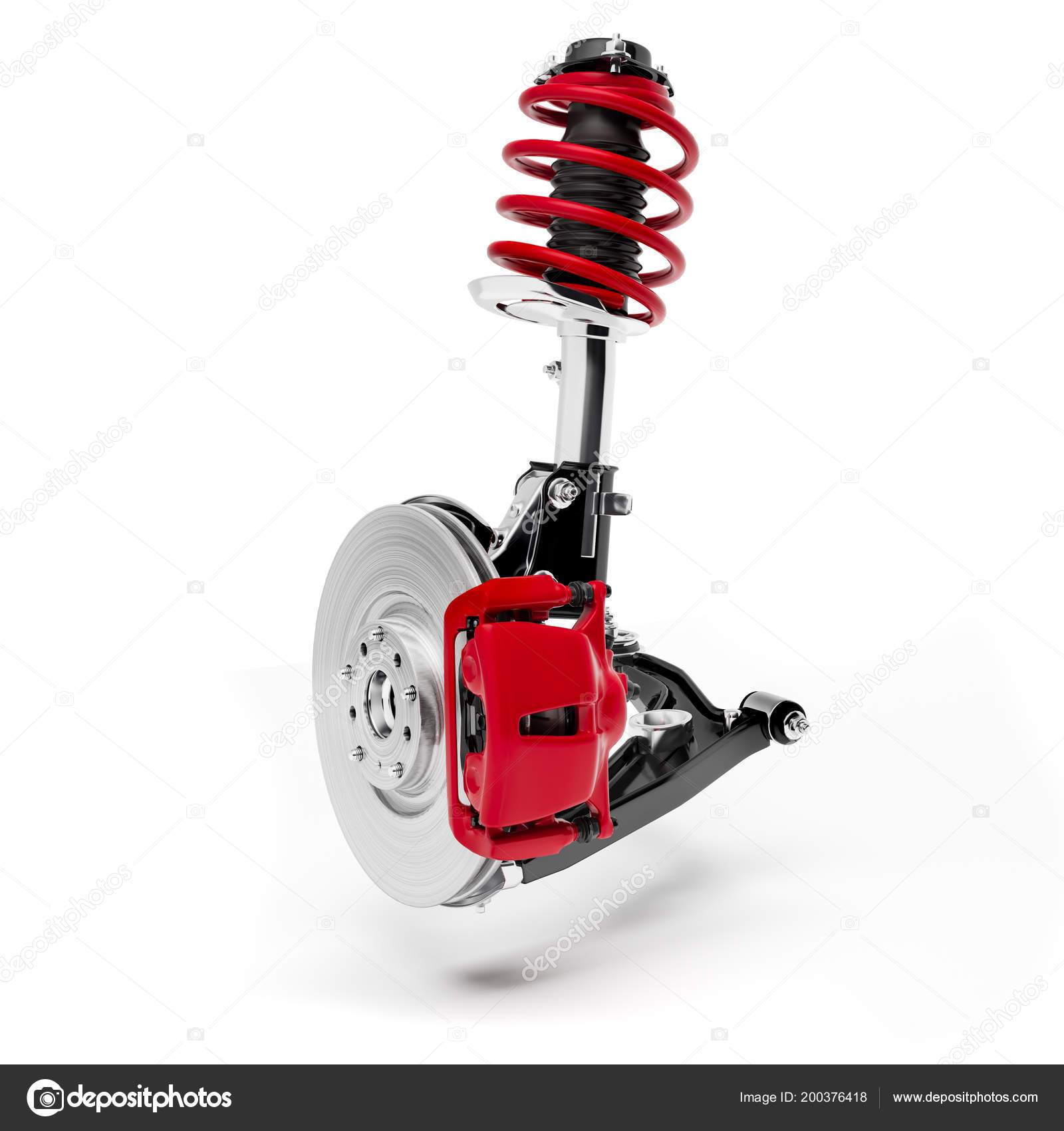 Car Suspension Brake System White Background ⬇ Stock Photo, Image by