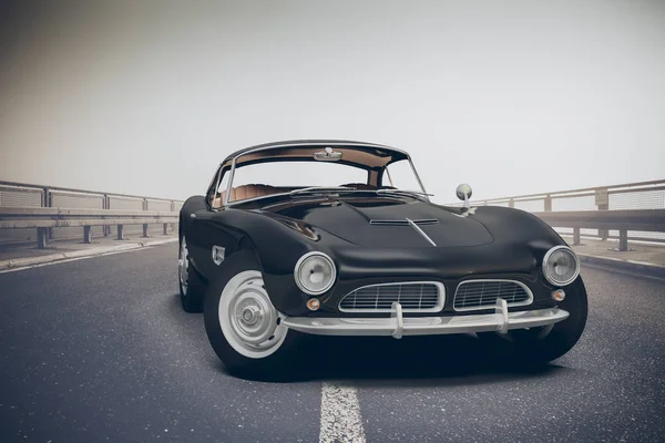 Старовинний Красивий Чорний Спортивний Автомобіль — стокове фото