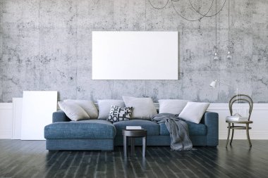 3D render güzel temiz iç tasarım