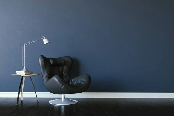 Mooie Interieur Maken Met Lederen Arm Stoel Lamp — Stockfoto