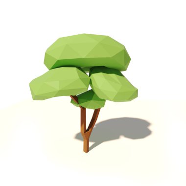 3D çizgi film ağaç beyaz arka plan üzerinde