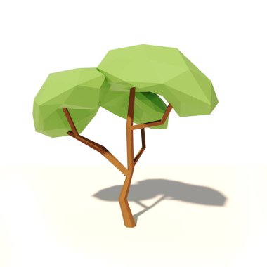 3D çizgi film ağaç beyaz arka plan üzerinde