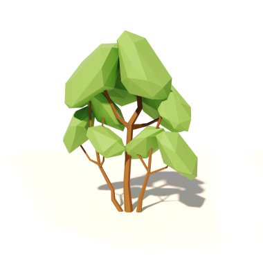 3D çizgi film ağaç beyaz arka plan üzerinde