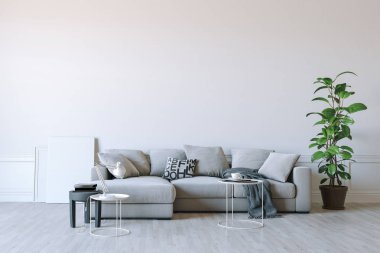 3D render güzel temiz iç tasarım