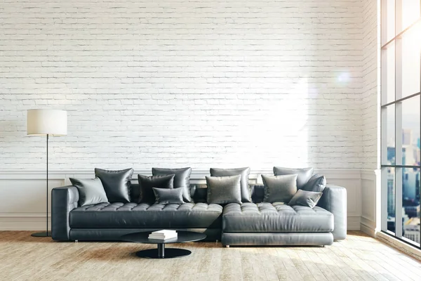 Render Van Prachtige Interieur Met Sofa Vloerlamp — Stockfoto