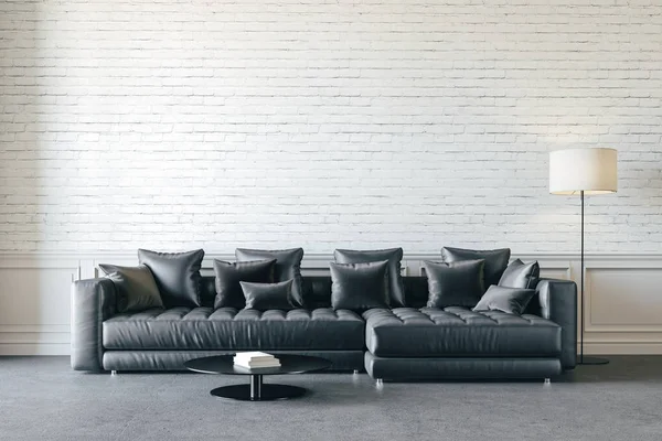 Darstellung Des Schönen Interieurs Mit Sofa Und Stehlampe — Stockfoto