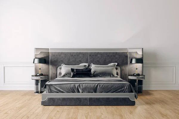 Renderizado Hermosa Configuración Interior Del Dormitorio —  Fotos de Stock