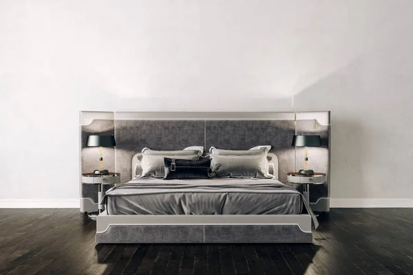 Render Beautiful Bedroom Interior Setup — Stock Photo, Image