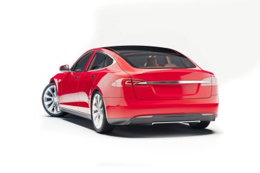 3D render güzel kırmızı spor araba