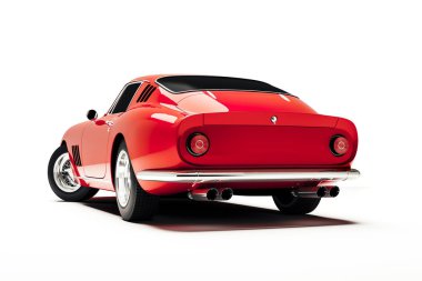 3D render güzel kırmızı spor araba