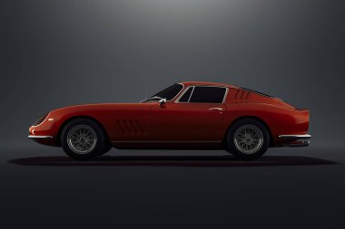 3D render güzel kırmızı spor araba