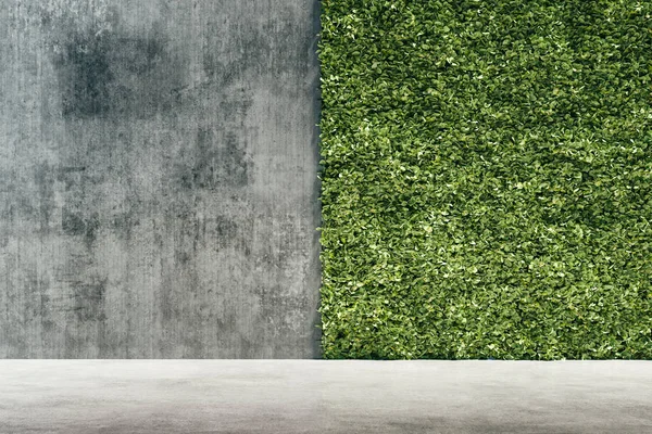 Rendering Verde Fresco Giardino Verticale Muro Cemento — Foto Stock