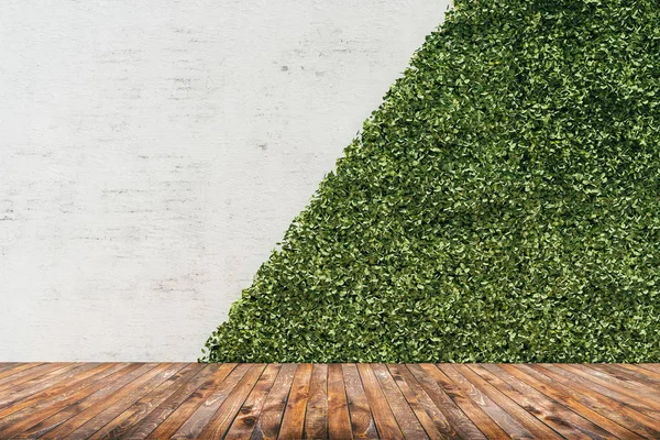 Rendering Verde Fresco Giardino Verticale Muro Cemento — Foto Stock