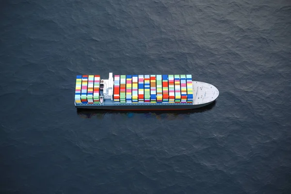 Cargo Container Ship Perfect Blue Sea — Stock Photo, Image