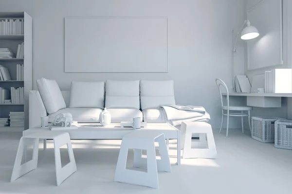 Render Beautiful White Interior Textures — Stock Photo, Image