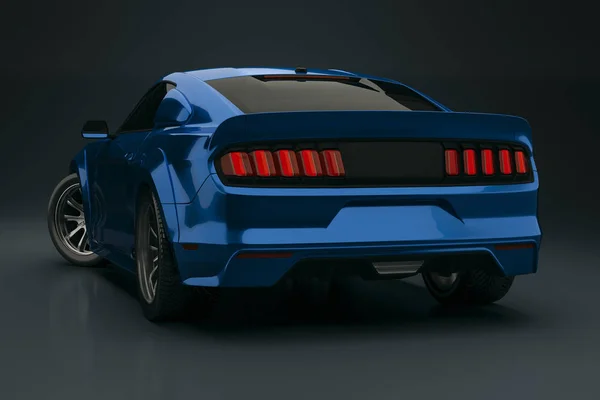 Gyönyörű Kék Sport Autó Render — Stock Fotó