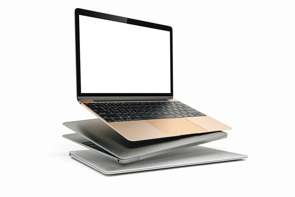 Laptops Auf Weißem Hintergrund — Stockfoto