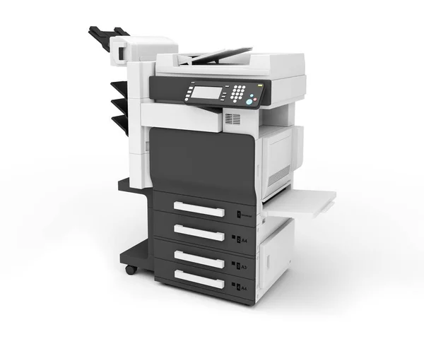 Bürodrucker Auf Weißem Hintergrund — Stockfoto