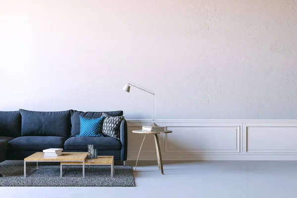 Render Van Mooie Interieur Maken Met Sofa Witte Muur — Stockfoto