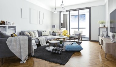 güzel iç 3D render render Kur