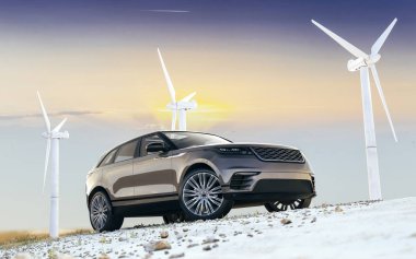 3D lüks SUV araba tasarımı