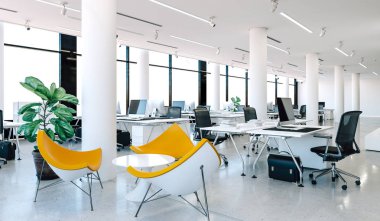 3D modern ofis iç render