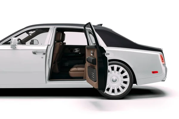 Rendering Lusso Limousine Auto Sfondo Bianco — Foto Stock