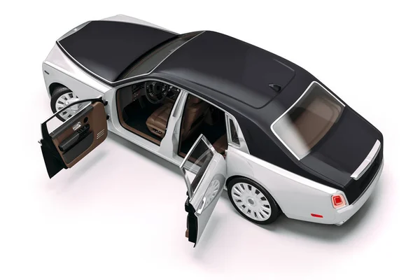 Rendering Lusso Limousine Auto Sfondo Bianco — Foto Stock