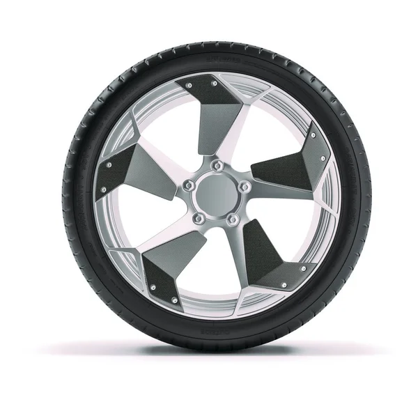 Tire Alloy Wheel White Background — Stock Photo, Image