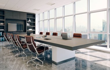 3D modern konferans iç oda