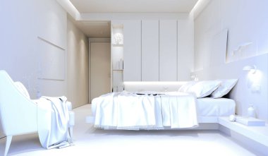 güzel yatak odası iç 3D render