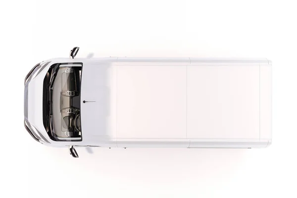 Render White Van Vehicle White Background — Stock Photo, Image