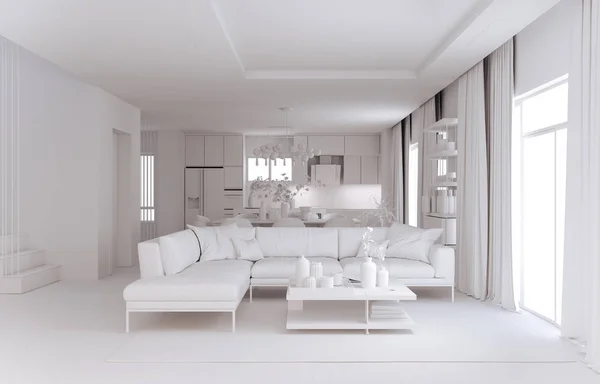 3d render of beautiful interior render