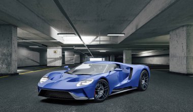 3D egzotik süper araba.