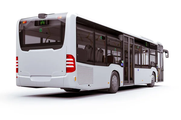 Rendering Del Nuovo City Bus Sfondo Bianco — Foto Stock