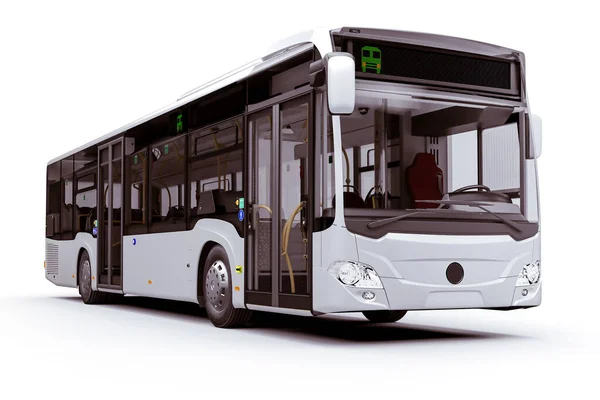 Rendering Del Nuovo City Bus Sfondo Bianco — Foto Stock