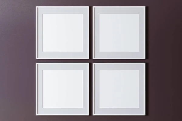 壁に3D空白の白いフレーム — ストック写真