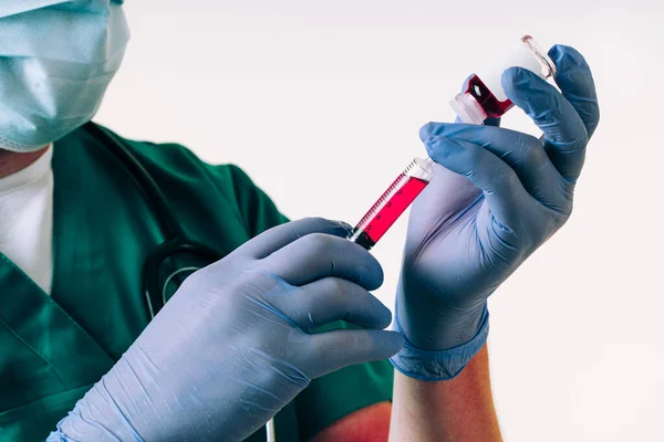 Injekční Stříkačka Vakcínou Pandemická Kovid Koncept — Stock fotografie