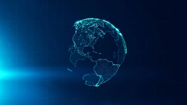 Концептуальный Фон Глобальной Бизнес Стратегии Абстрактная Карта Мира Земли Темно — стоковое фото