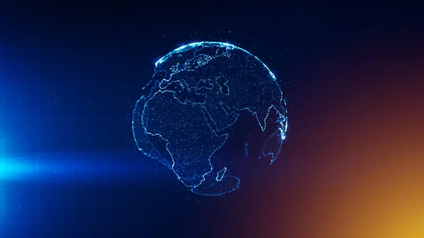 Globális Üzleti Stratégia Koncepciót Absztrakt Föld Világtérképet Sötétkék Háttérrel Illusztráció — Stock Fotó