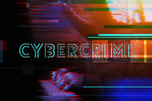 Cyberkriminalitet Koncept Med Hætteklædte Hacker Skrive Computertastatur Moderne Futuristisk Digital - Stock-foto