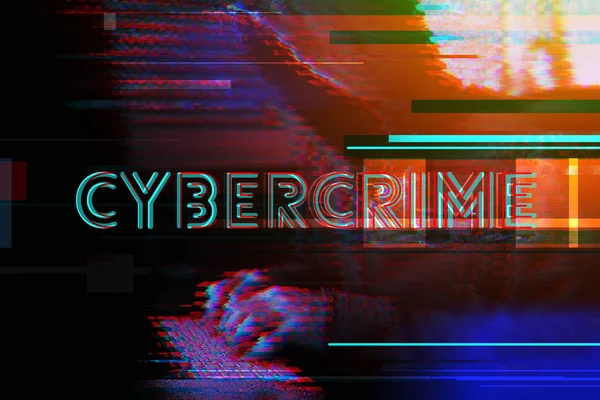 Cybercrime Konzept Mit Verdeckter Hacker Eingabe Computertastatur Moderner Futuristischer Digitaler — Stockfoto