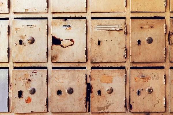 Obsolete Mailboxes Post Letters Old Apartment Building — Stock Photo, Image