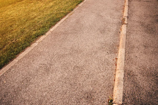 Asfalto Urbano Pista Ciclabile Vuota Prospettiva Decrescente — Foto Stock