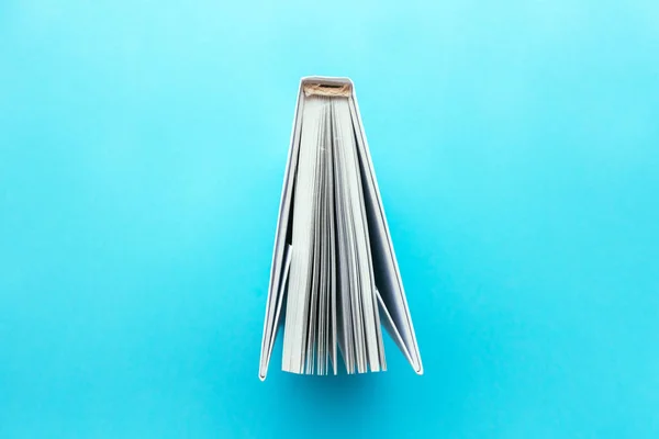 Book Blue Background Copy Space — Stock Photo, Image