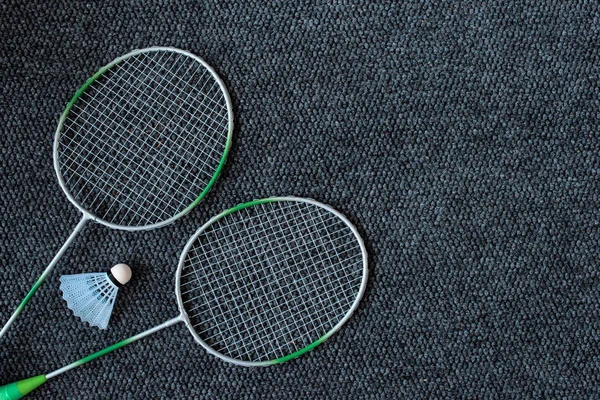 Badminton Racket Shuttlecock Leisure Outdoor Recreational Sport Activity — Stock Photo, Image