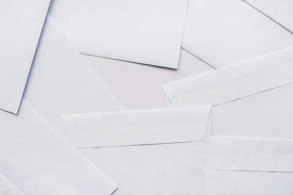 Carta Correo Blanco Sobres Vista Superior Como Simulacro Espacio Copia —  Fotos de Stock