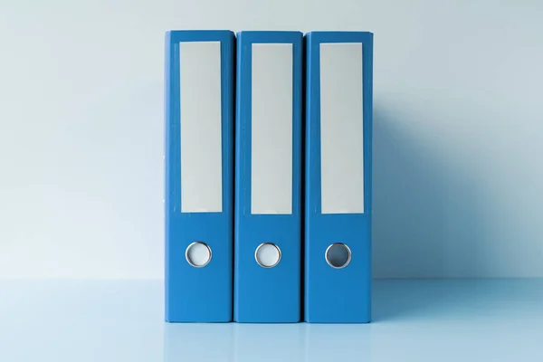Синяя Папка Документов Кольцо Связующее Бухгалтерии Бухгалтерии Бизнес Офис — стоковое фото
